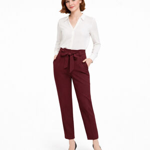 NWT Women's EXPRESS Burgundy Straight Ankle Trousers Size 4